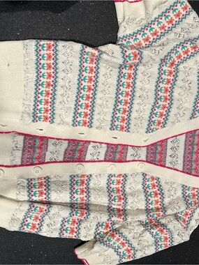 Cream Fair Isle Button-Front Cardigan Sweater